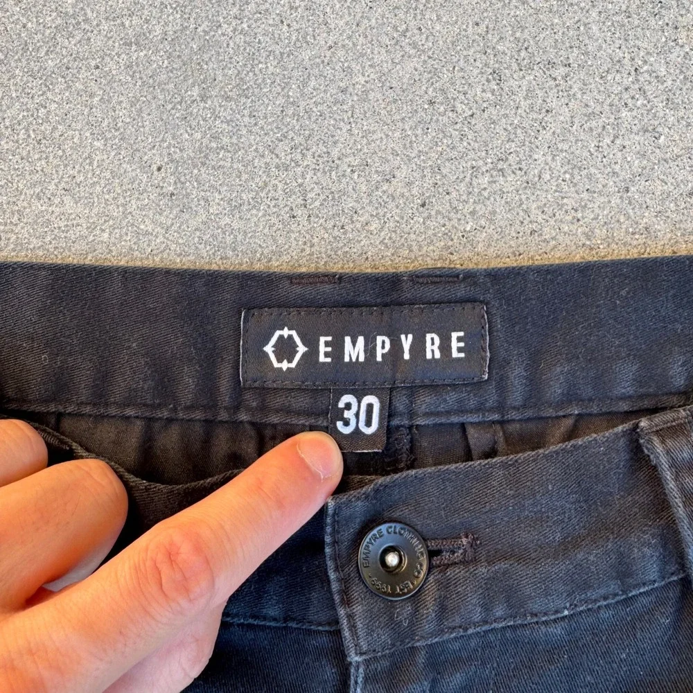 Empyre Black Chino Pants Mens Size 30 Slim Straight Stretch Skate